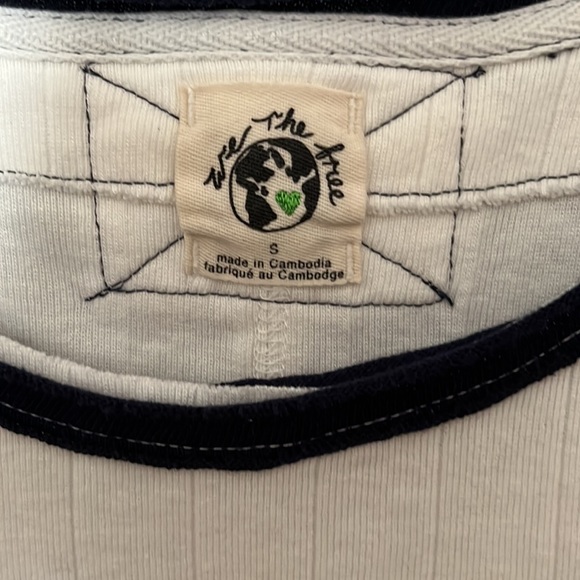 Free People Women’s T-Shirt in Size Small in colour White/ burnt orange - Picture 2 of 6